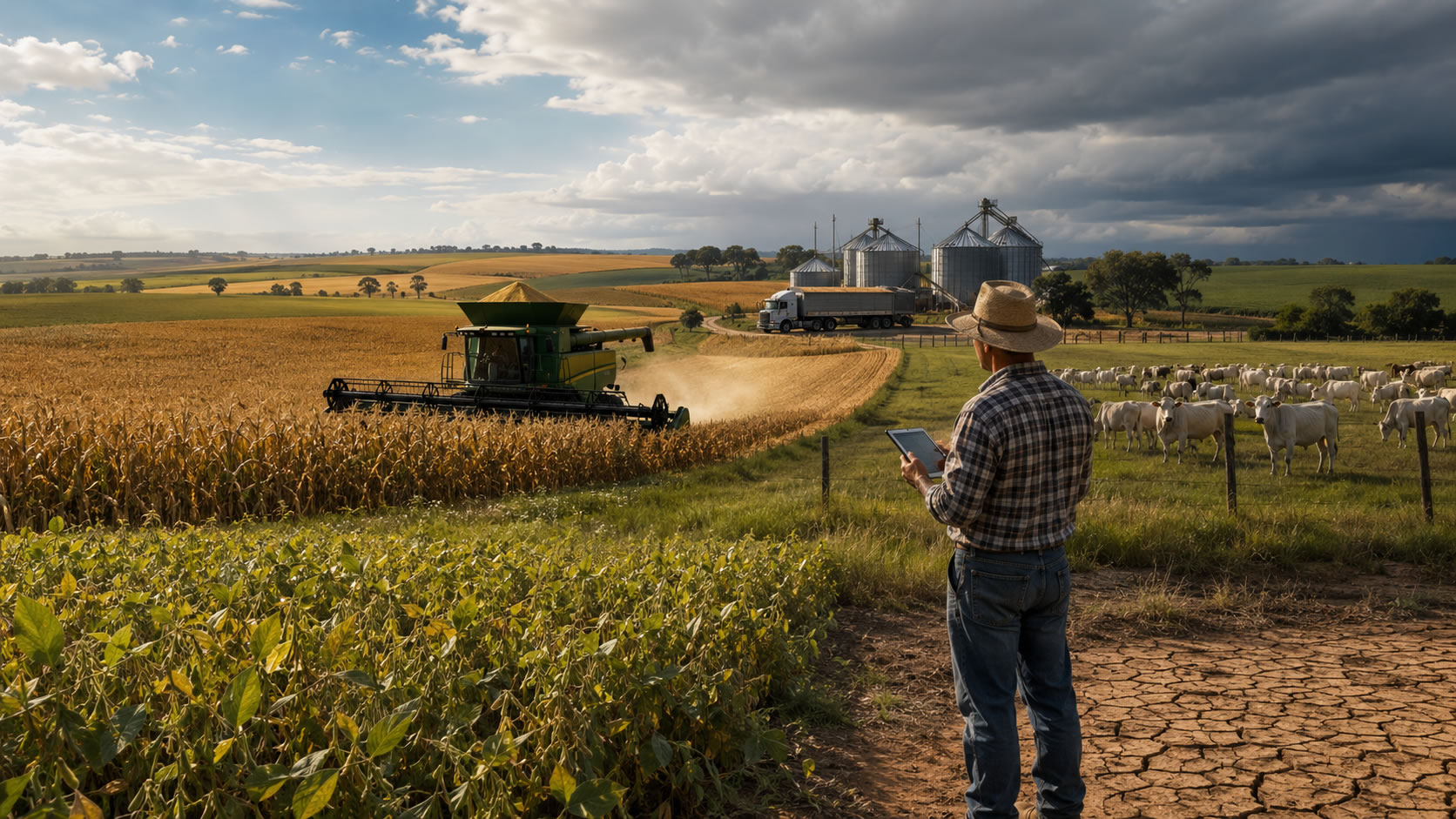 Agronegócio brasileiro vive momento de recordes, exportações fortes e pressão financeira no campo